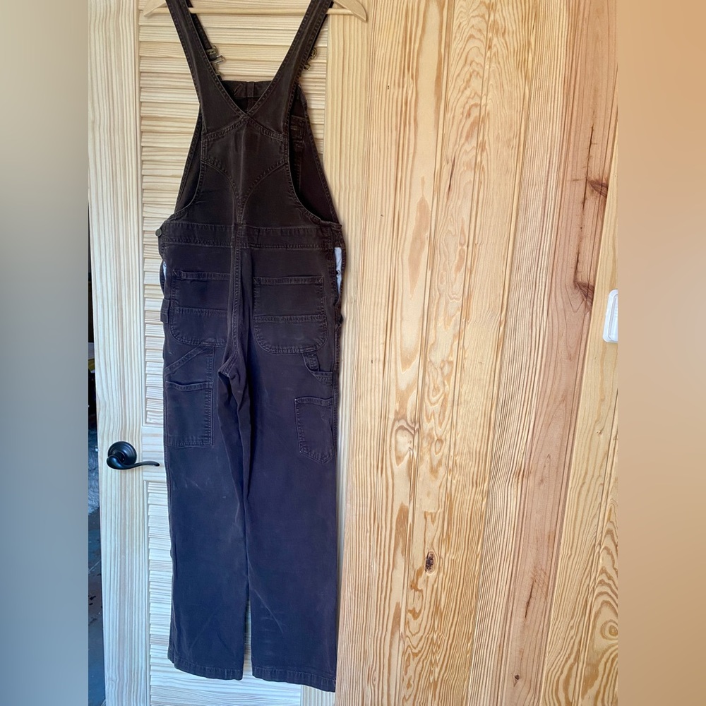 Carhartt Brown Duck Canvas Overalls with Bib - Picture 2 of 5
